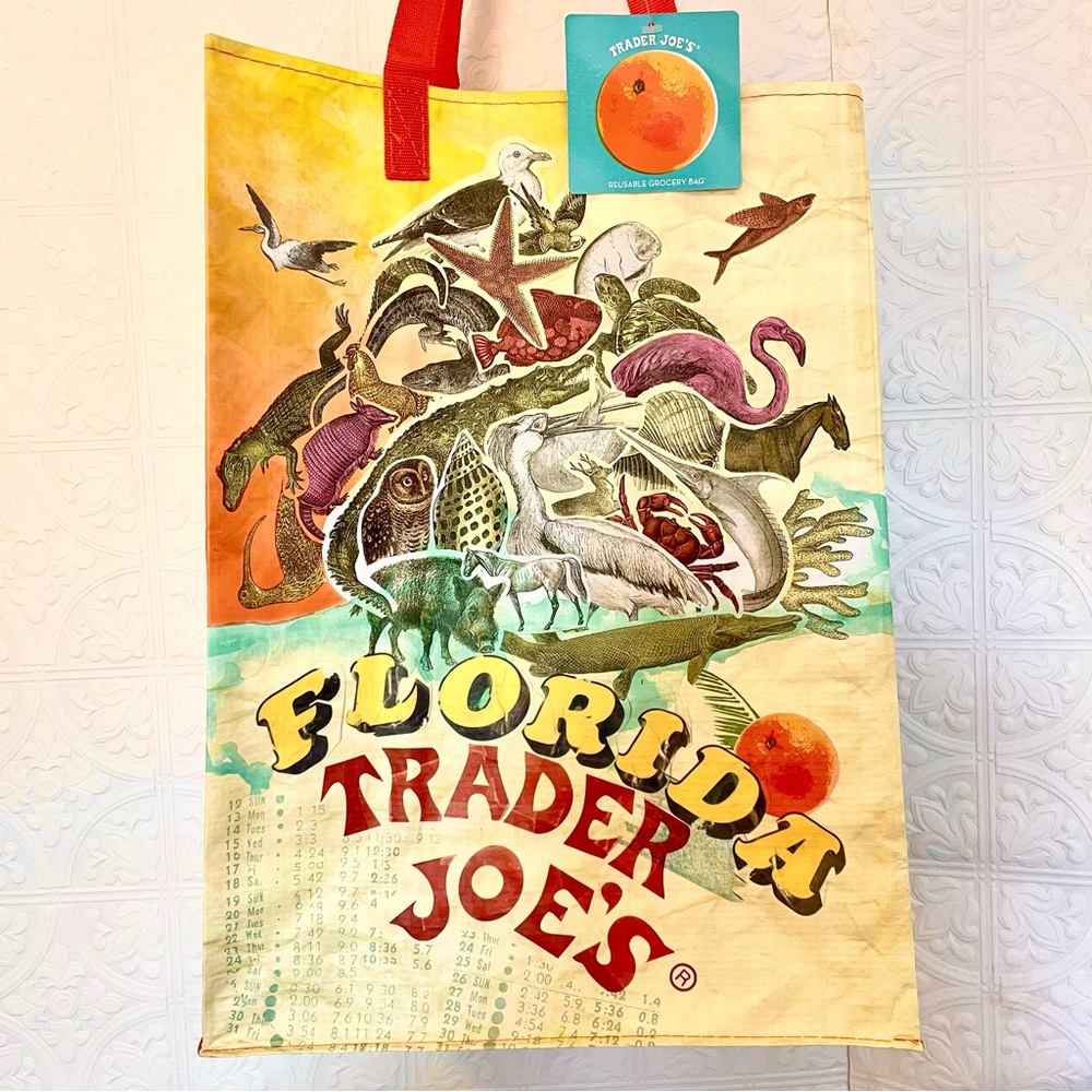 TRADER JOE’S FLORIDA TOTE BAG - REUSABLE SHOPPING BAG- NWT